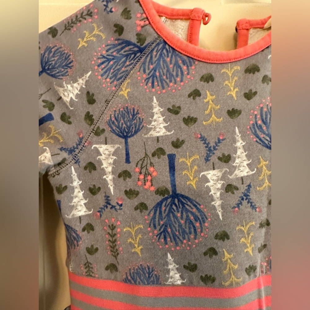 Matilda, Jane, gray and pink, adorable, print dress girls, size 8 knit